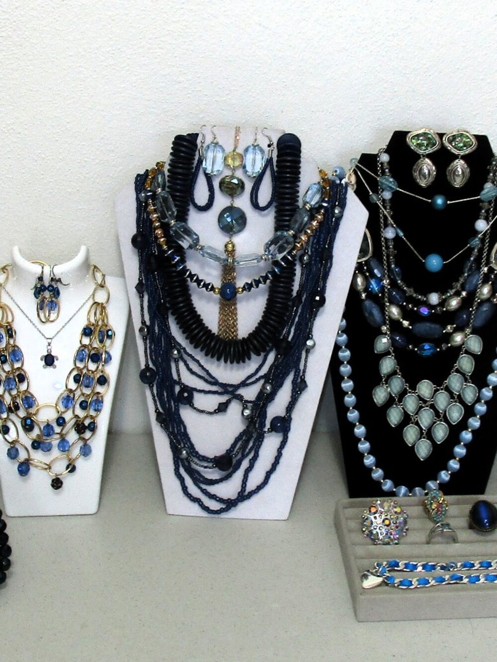 Huge Jewelry Lot Vintage - New Estate Blue Shades Wearable Sets 3 LBS 13 OZ